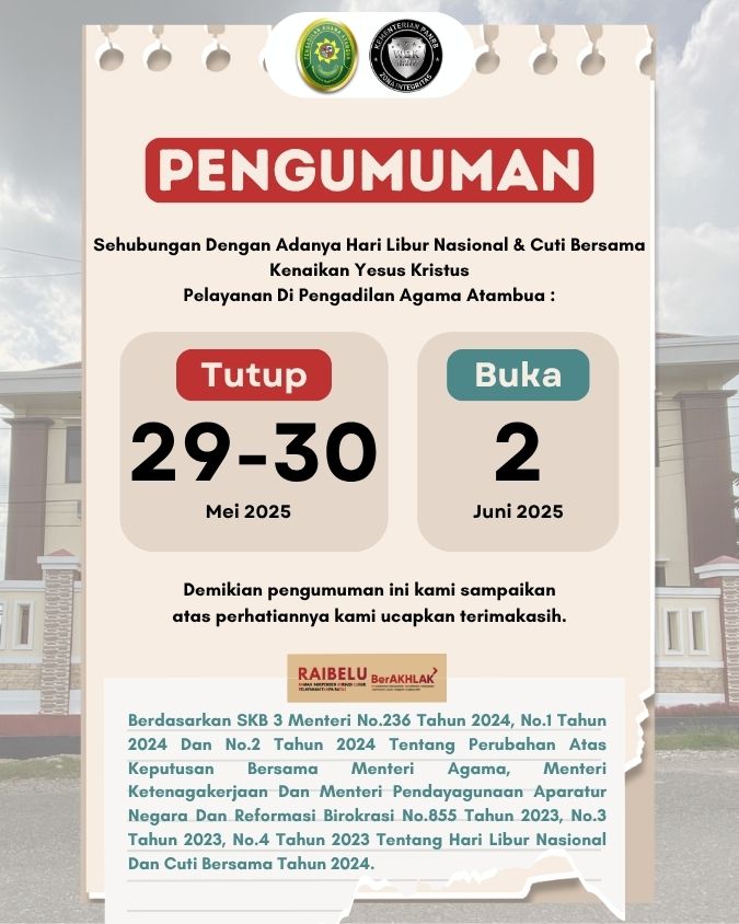 Dalam rangka menyambut hari raya Idul Fitri kami akan menginformasikan layanan operasional toko kami. 1