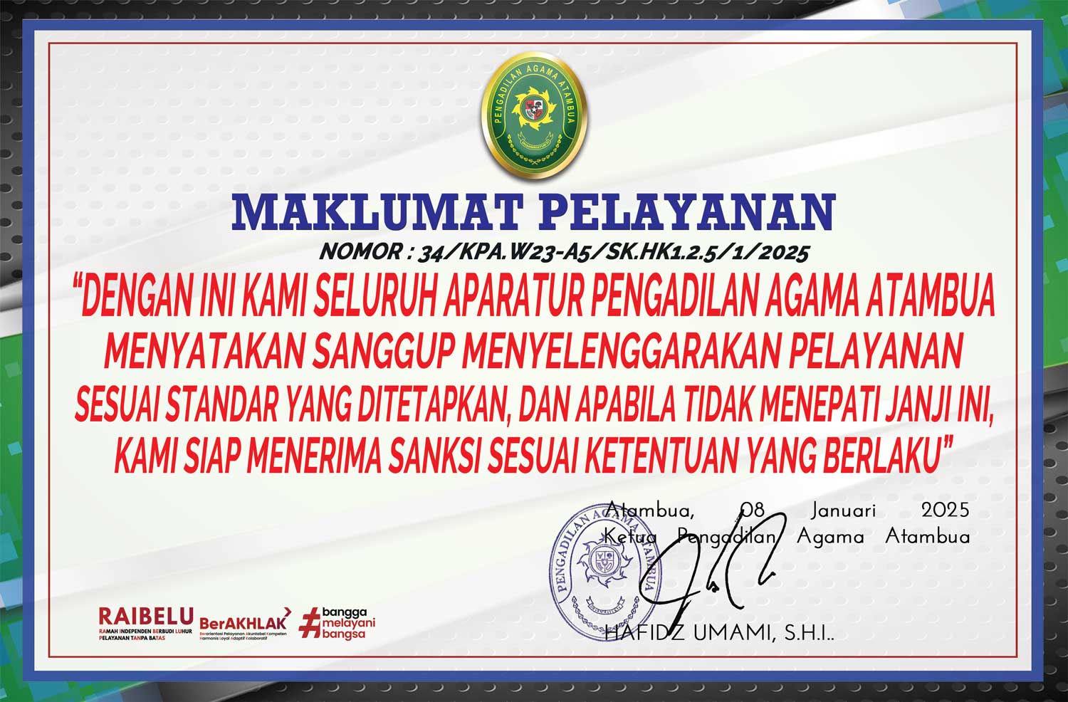 MAKLUMAT PELAYANAN NEW